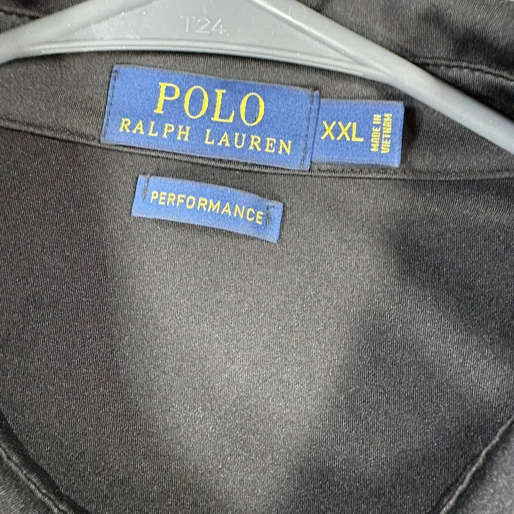 Polo Ralph Lauren Polo Shirt Mens XXL Black Performance Stretch Red Pony Logo
